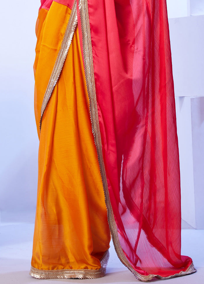 Red Satin Silk Saree With Blouse Piece Buy Cheap Discounts