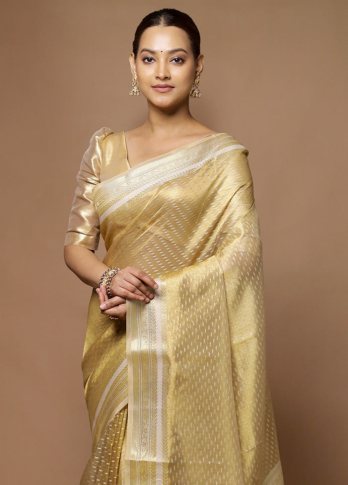 Golden Tissue Silk Saree With Blouse Piece Buy Cheap Visit