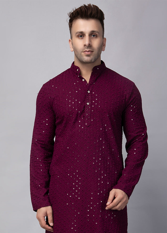 2 Pc Maroon Viscose Kurta Pajama Set 2025 New Sale Online