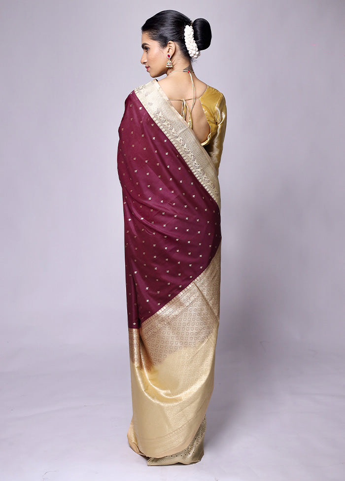 Maroon Dupion Silk Saree With Blouse Piece Pictures Cheap Online