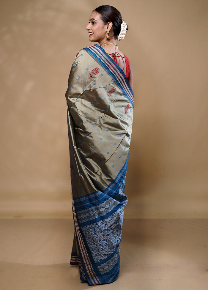 Grey Kanjivaram Silk Saree With Blouse Piece Deals Cheap Pice