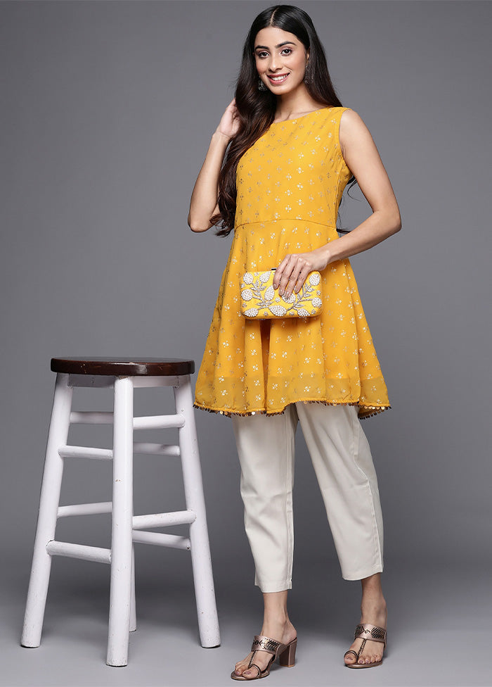 Mustard Readymade Polyester Tunic Cheap Sale Geniue Stockist