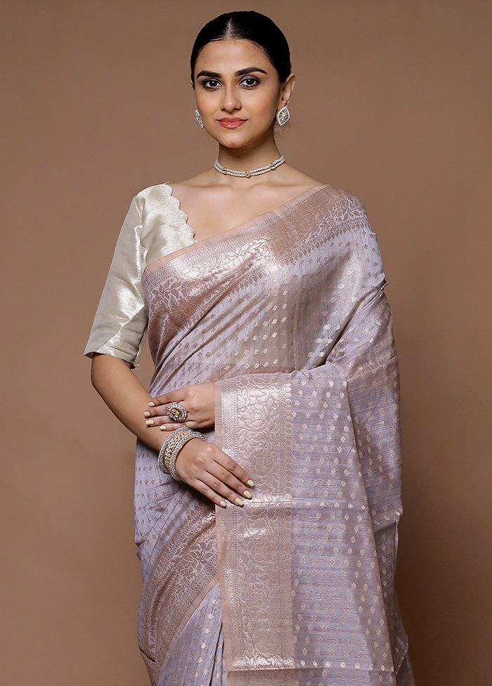 Grey Kora Silk Saree With Blouse Piece Tumblr