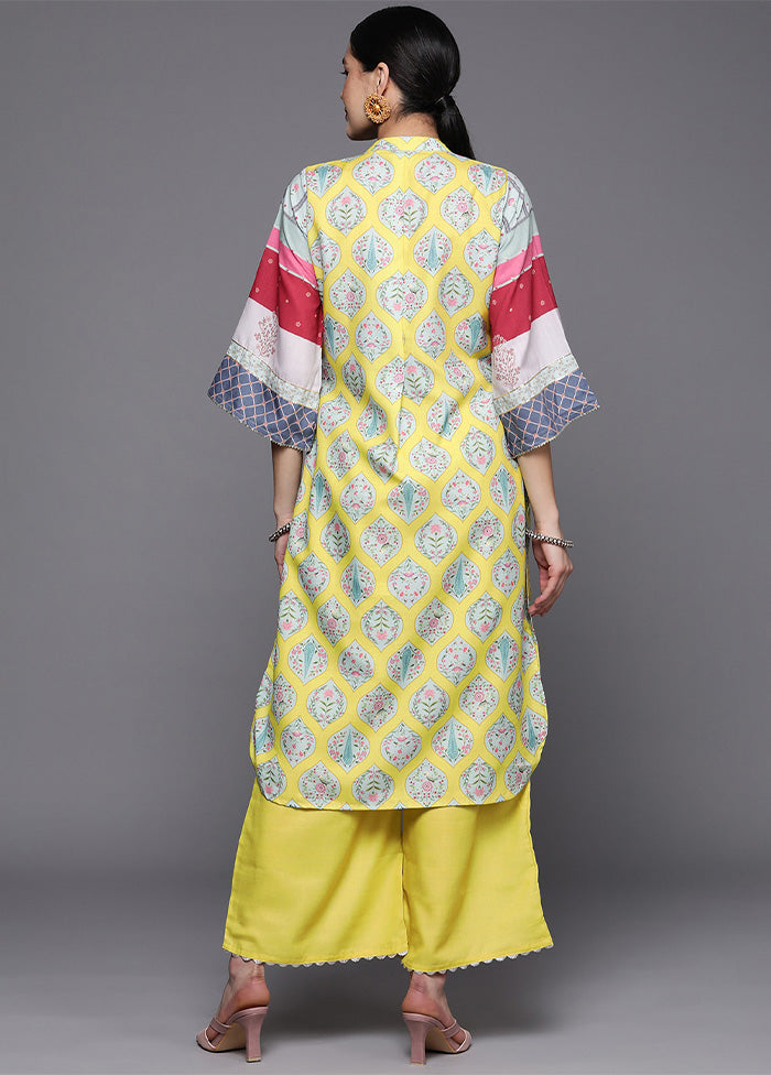 2 Pc Yellow Pure Readymade Cotton Kurti Set Original Online