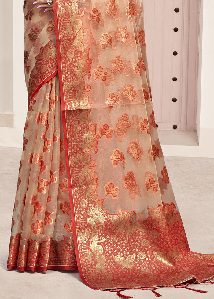 Multicolor Organza Saree With Blouse Piece Clearance Pices