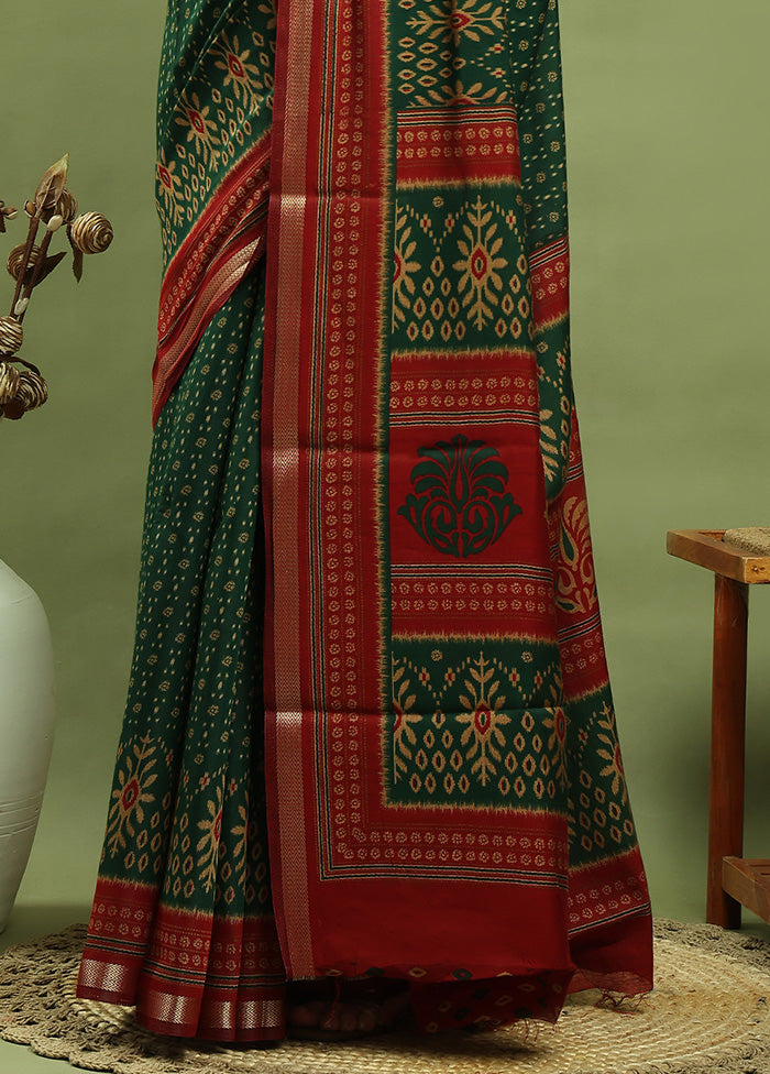 Green Dupion Silk Saree With Blouse Piece Best Seller For Sale