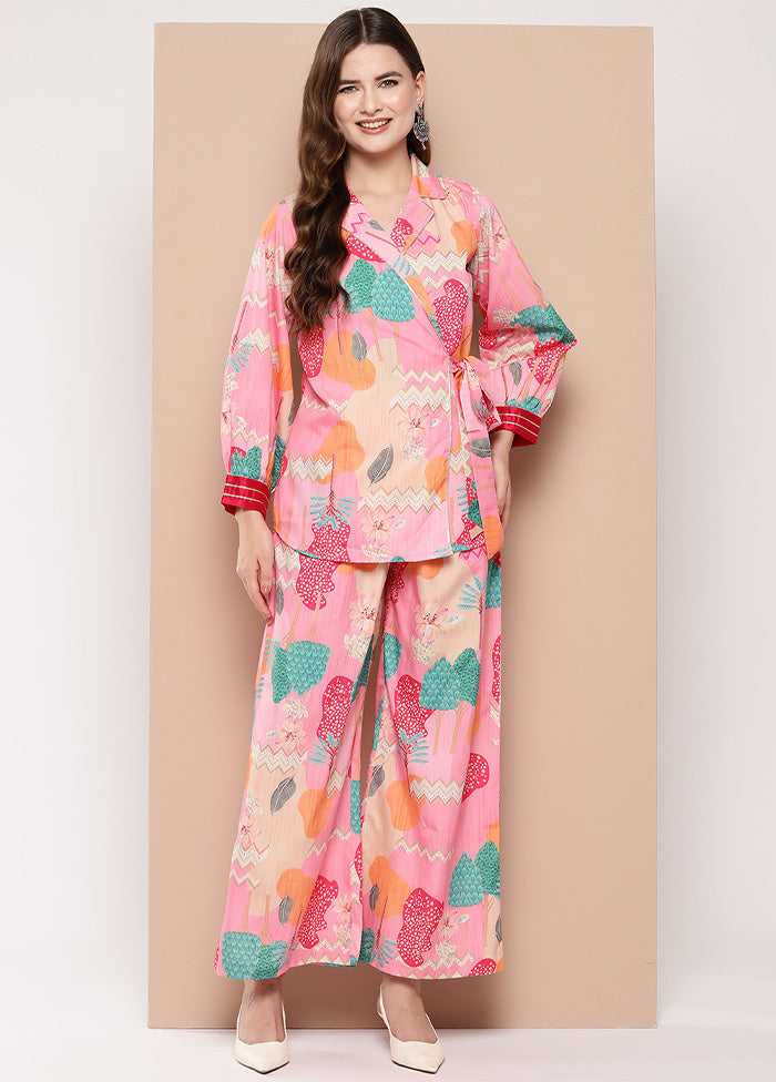 2 Pc Pink Readymade Silk Tunic Set Outlet Store Online