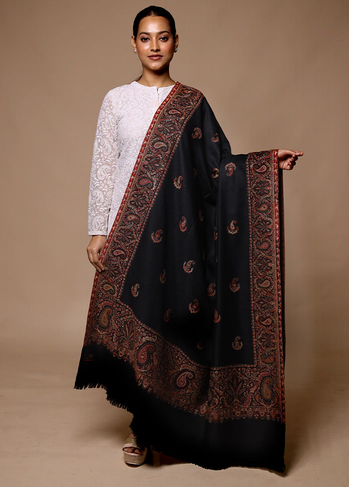 Black Butta Work With Zari Woven Border Shawl Cheap Sale 2025