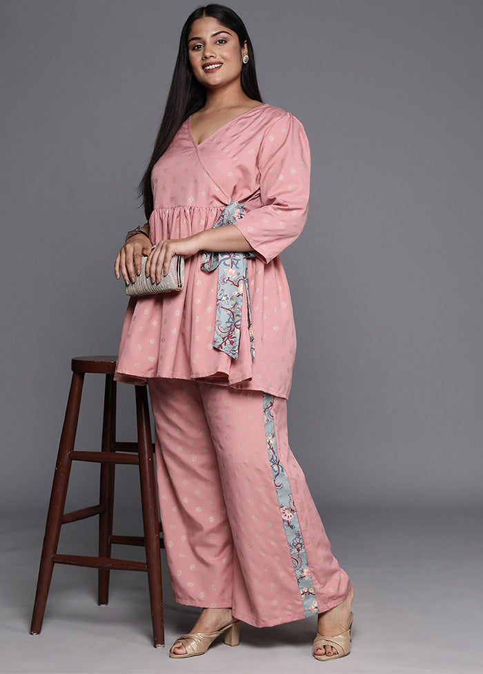 2 Pc Pink Readymade Rayon Kurti Set Cheap Pice Wholesale