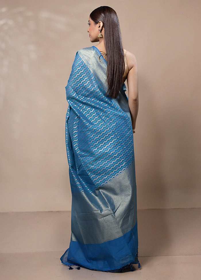 Blue Kora Silk Saree With Blouse Piece In China Cheap Pice