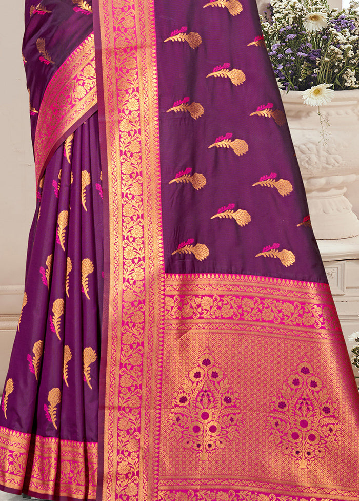 Magenta Dupion Silk Saree With Blouse Piece Professional