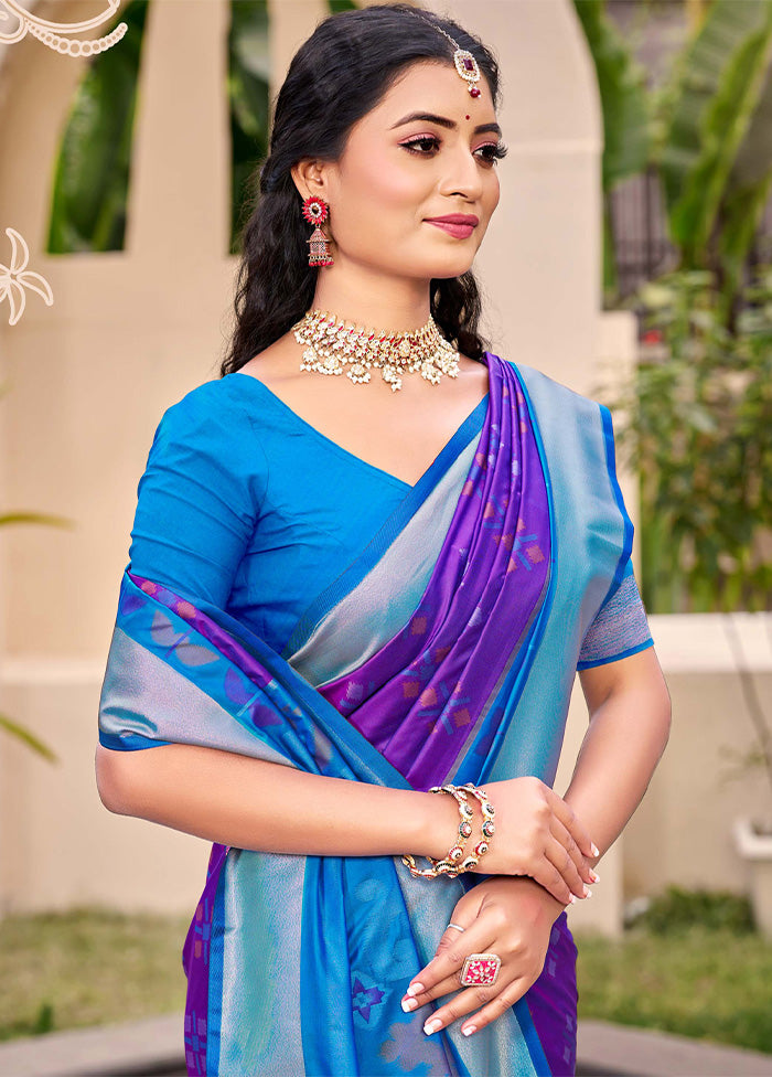 Violet Spun Silk Saree With Blouse Piece Buy Cheap 2025