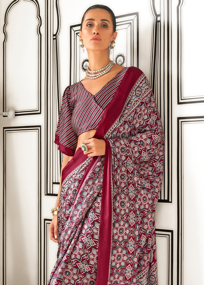 Multicolor Satin Silk Saree With Blouse Piece With Paypal Sale Online