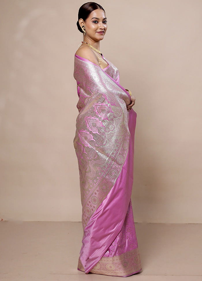 Pink Tanchoi Silk Saree With Blouse Piece Outlet Big Discount