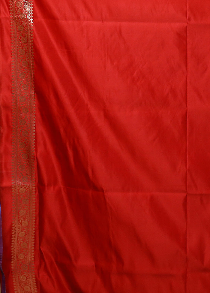 Red Banarasi Silk Saree With Blouse Piece Cheapest Pice