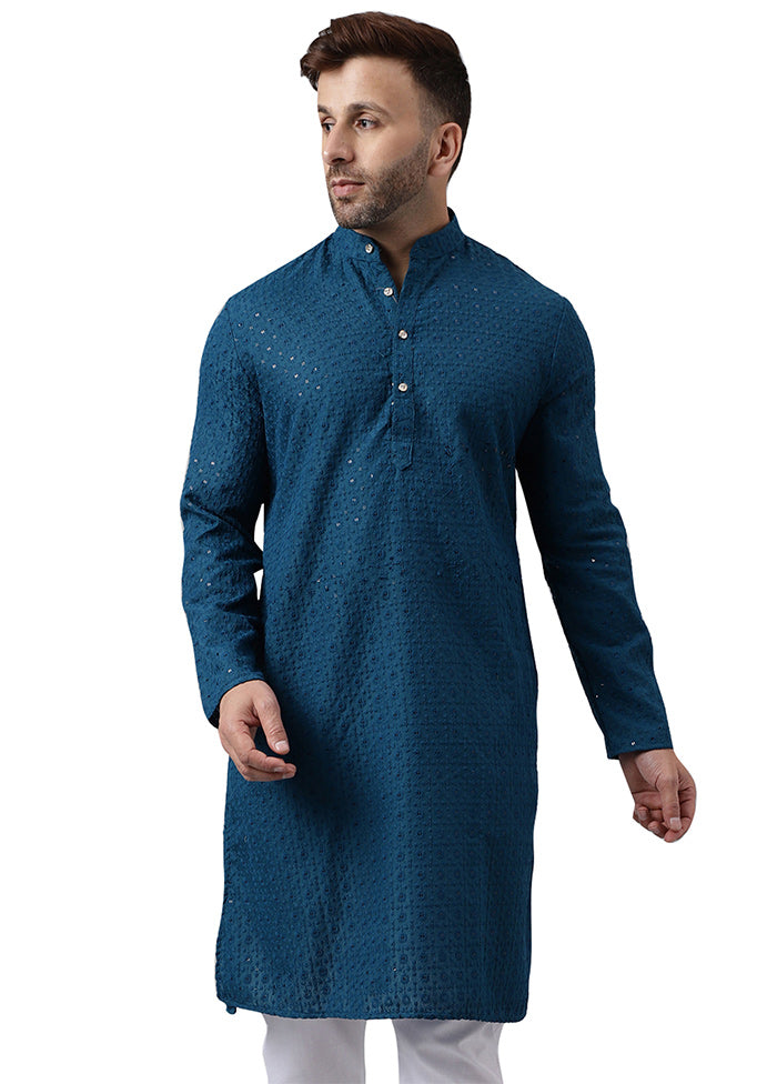 Green Silk Embroidered Kurta Free Shipping Real