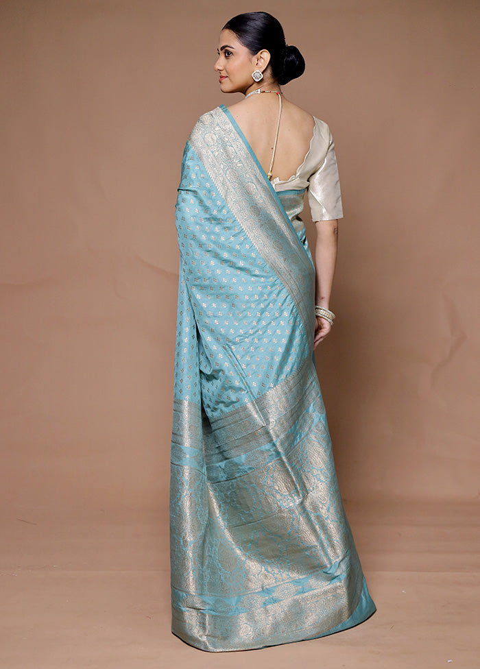 Blue Georgette Saree With Blouse Piece Sale Online Online