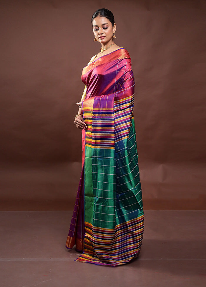 Pink Kalakshetra Kanjivaram Silk Saree With Blouse Piece Inexpensive Cheap Online