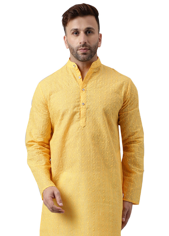 Lemon Silk Embroidered Kurta Clearance Websites