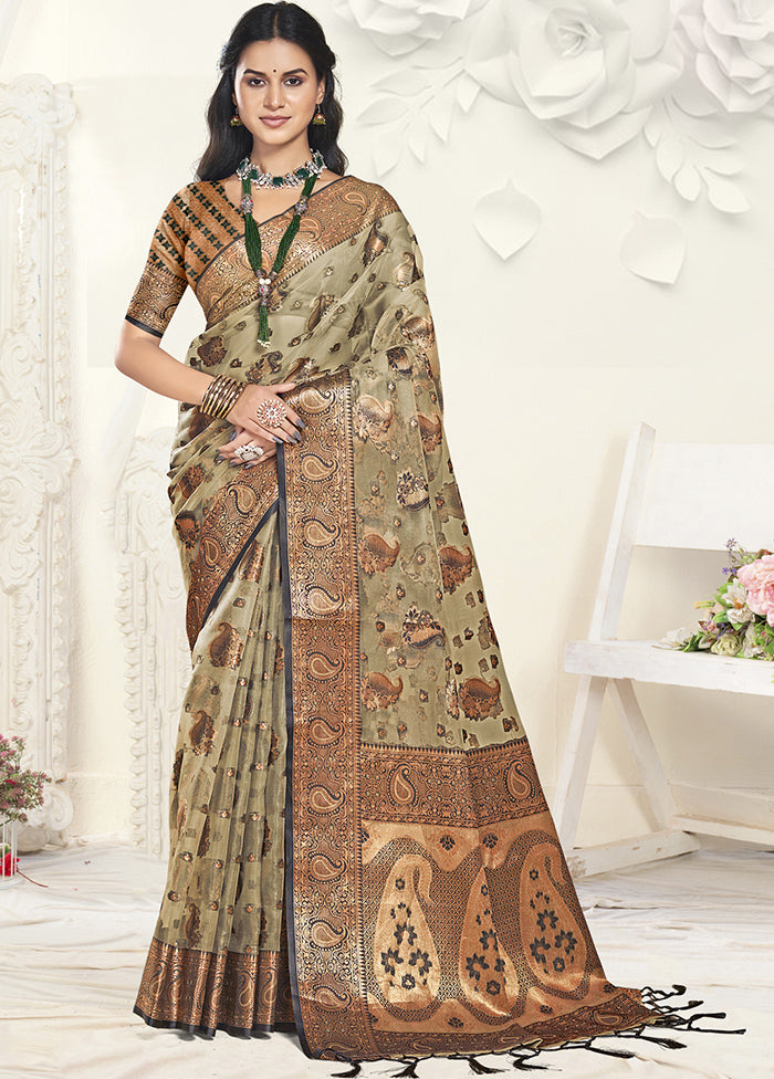 Multicolor Organza Saree With Blouse Piece Clearance Discounts