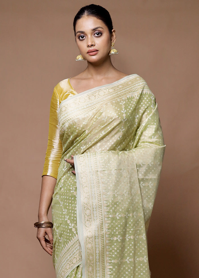 Green Tissue Silk Saree With Blouse Piece Low Pice Fee Shipping Sale Online