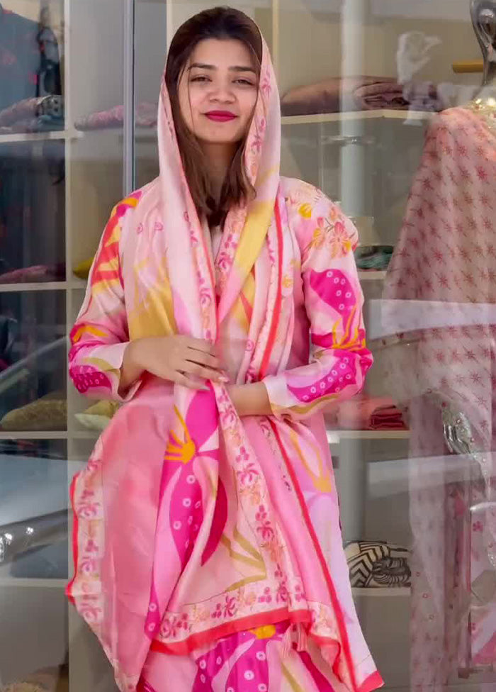 3 Pc Baby Pink Readymade Silk Suit Set Clearance Low Pice