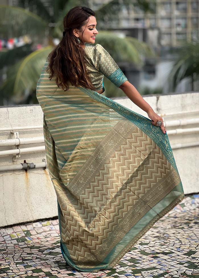 Blue Spun Silk Saree With Blouse Piece Good Selling Sale Online