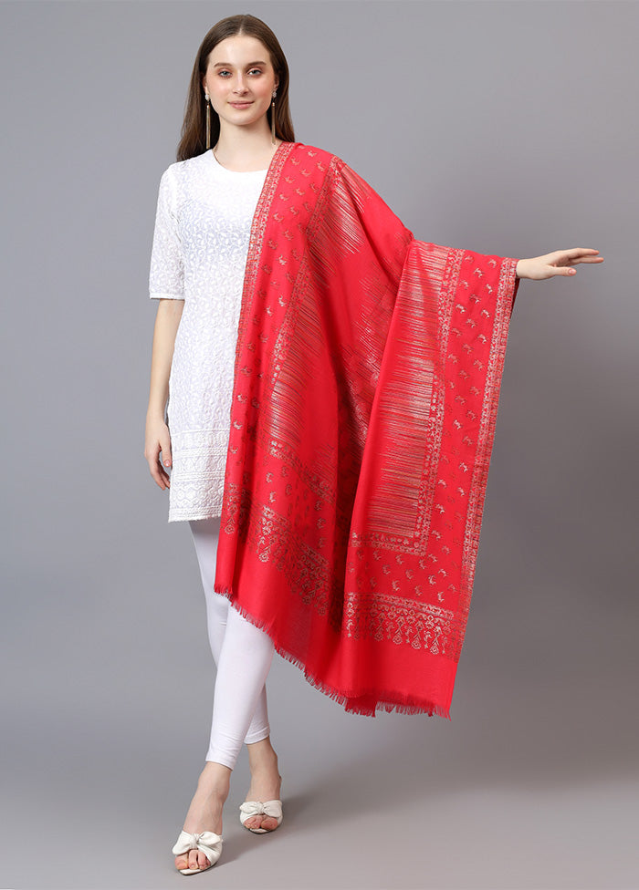 Red Fine Wool Shawl Cheap Sale New