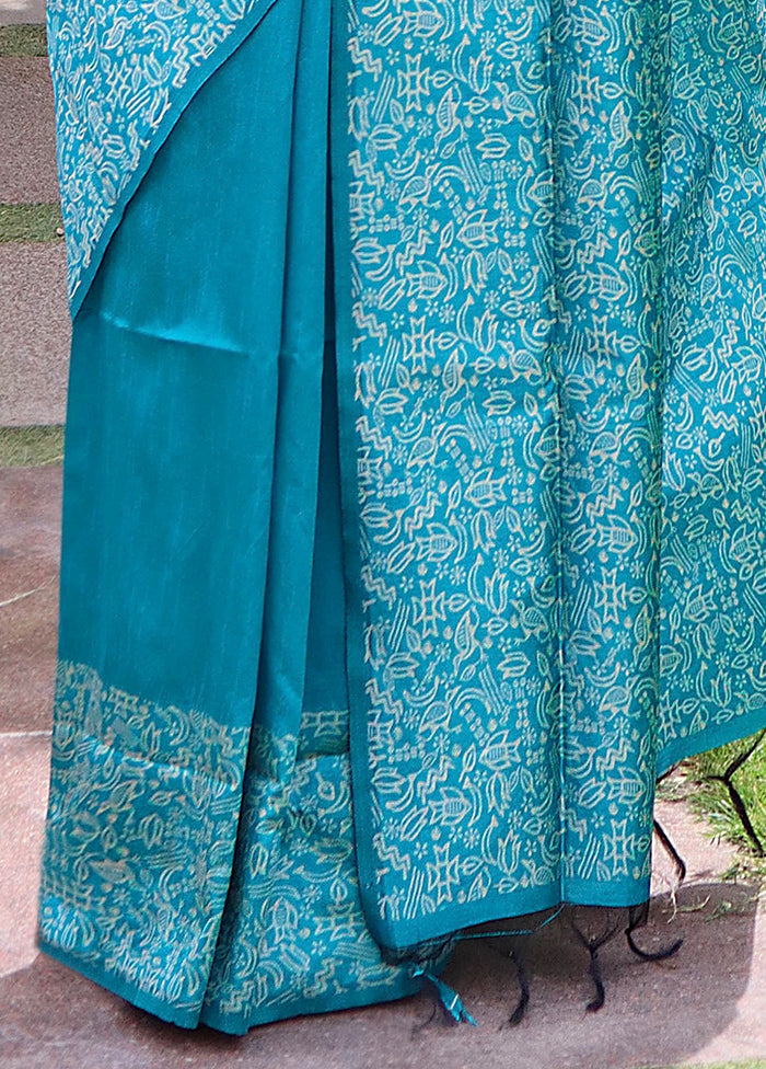 Firoza Spun Silk Saree With Blouse Piece Discount Pices