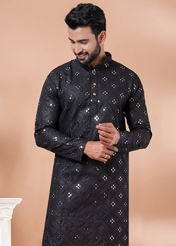 Black Cotton Kurta And Pajama Set Explore Online