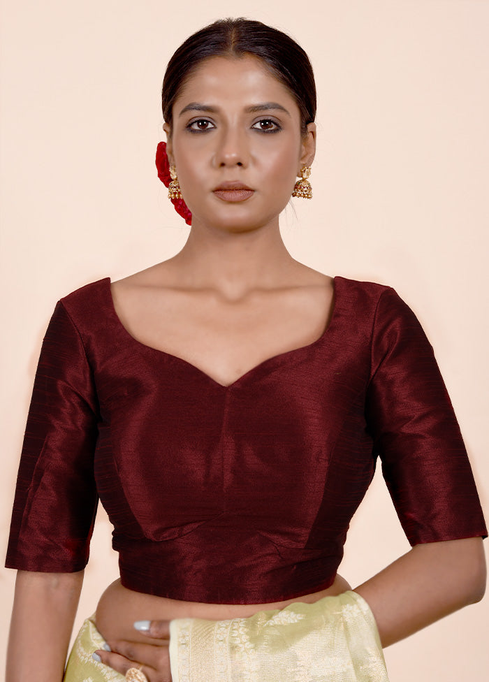 Dark Maroon Dupion Silk Designer Blouse Discount Visit New