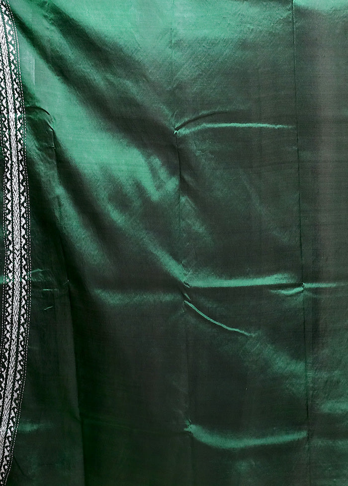 Green Handloom Kantha Stitch Pure Silk Saree With Blouse Piece Big Discount Online