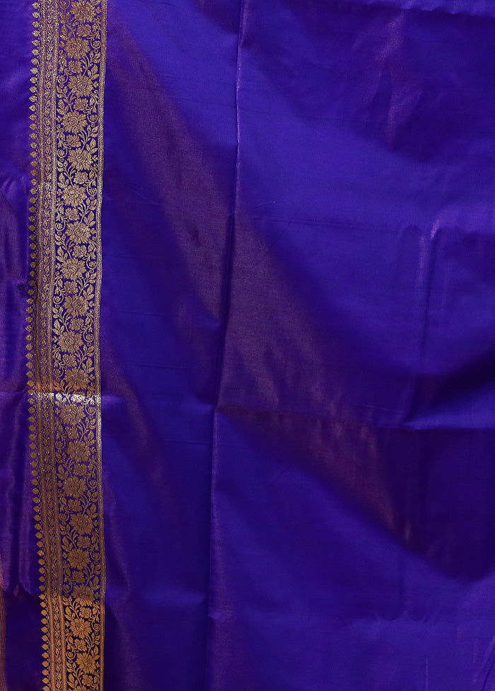 Purple Banarasi Silk Saree With Blouse Piece Sale Sast