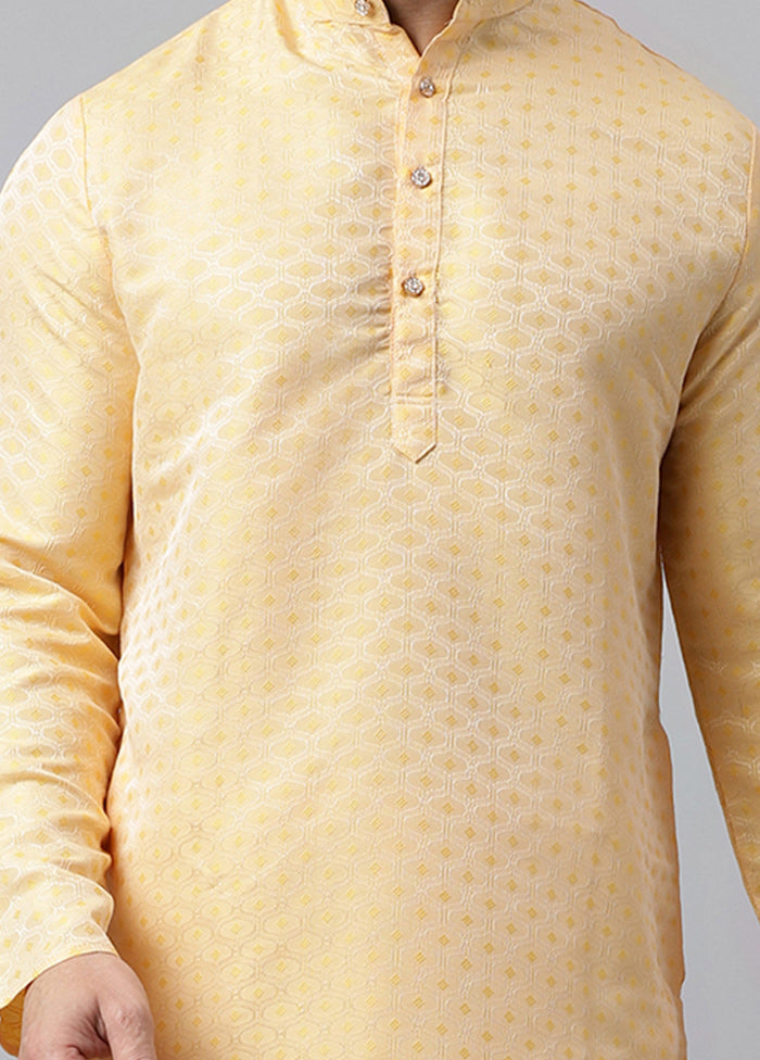 Lemon Viscose Jacquard Long Kurta Sale Sast