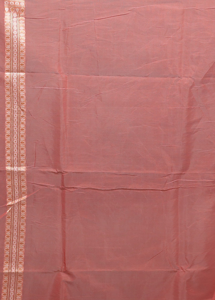 Pink Kora Silk Saree With Blouse Piece Clearance Low Shipping