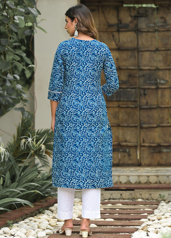 2 Pc Blue Readymade Cotton Kurti Set Cheap Explore