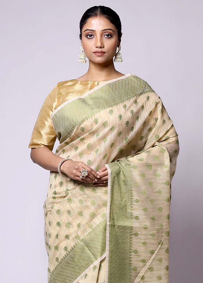 Cream Cotton Saree With Blouse Piece Shop Sale Online