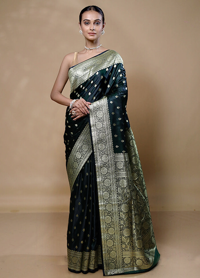 Black Banarasi Silk Saree With Blouse Piece Best Sale Cheap Online