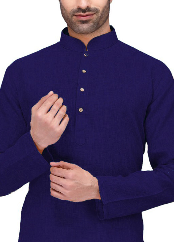 Navy Blue Cotton Kurta And Pajama Set Discount Cost