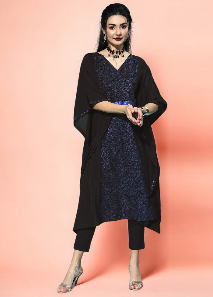 Black Readymade Polyester Kurti Cheap Pices Authentic