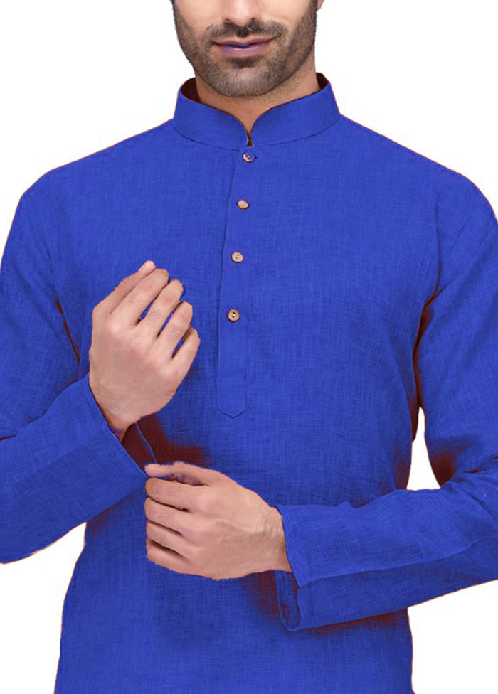 Blue Cotton Kurta And Pajama Set Cheap Sale Amazing Pice