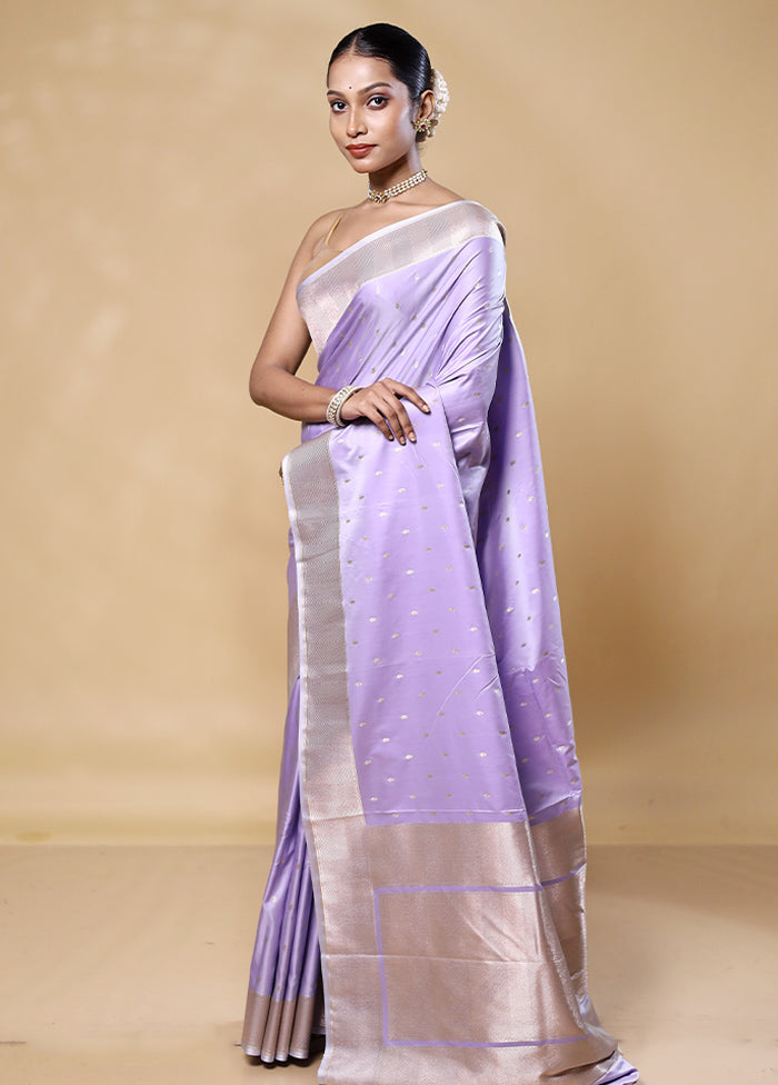 Lavender Katan Silk Saree With Blouse Piece Buy Cheap Looking For