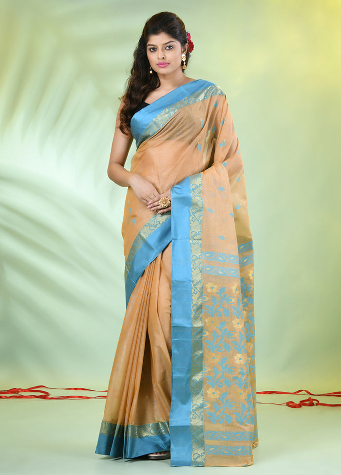 Beige Tussar Silk Texture Motifs Woven Saree Without Blouse Piece Outlet Nicekicks