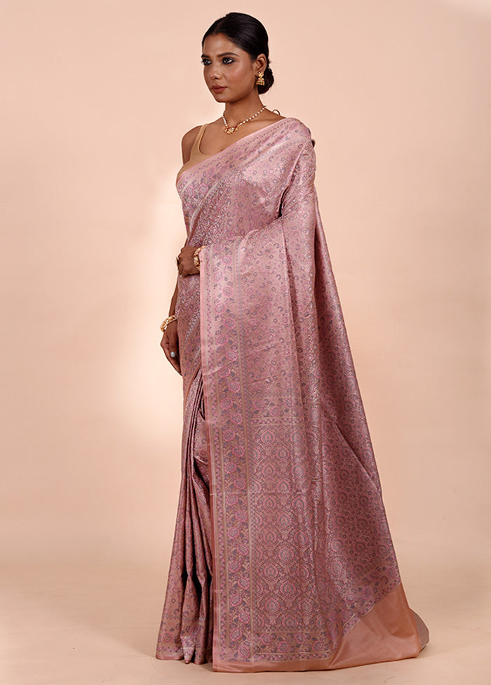 Pink Jamewar Silk Saree With Blouse Piece Official Site Cheap Online