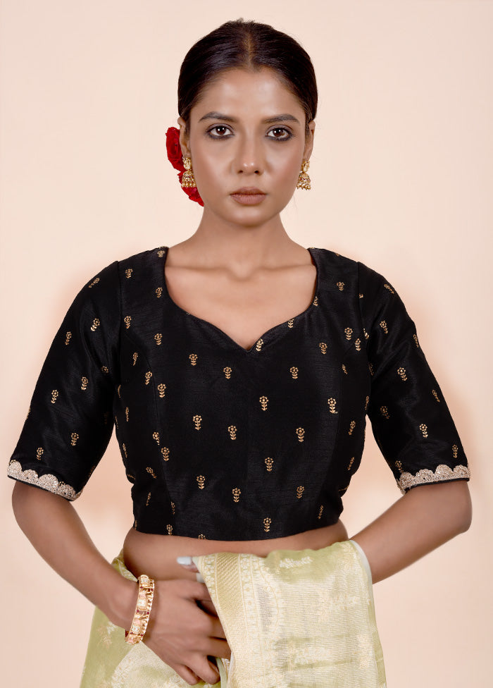 Black Dupion Silk Designer Blouse Buy Sale Online