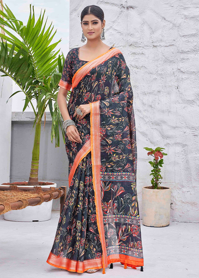 Multicolor Linen Silk Saree With Blouse Piece Outlet Brand New Unisex