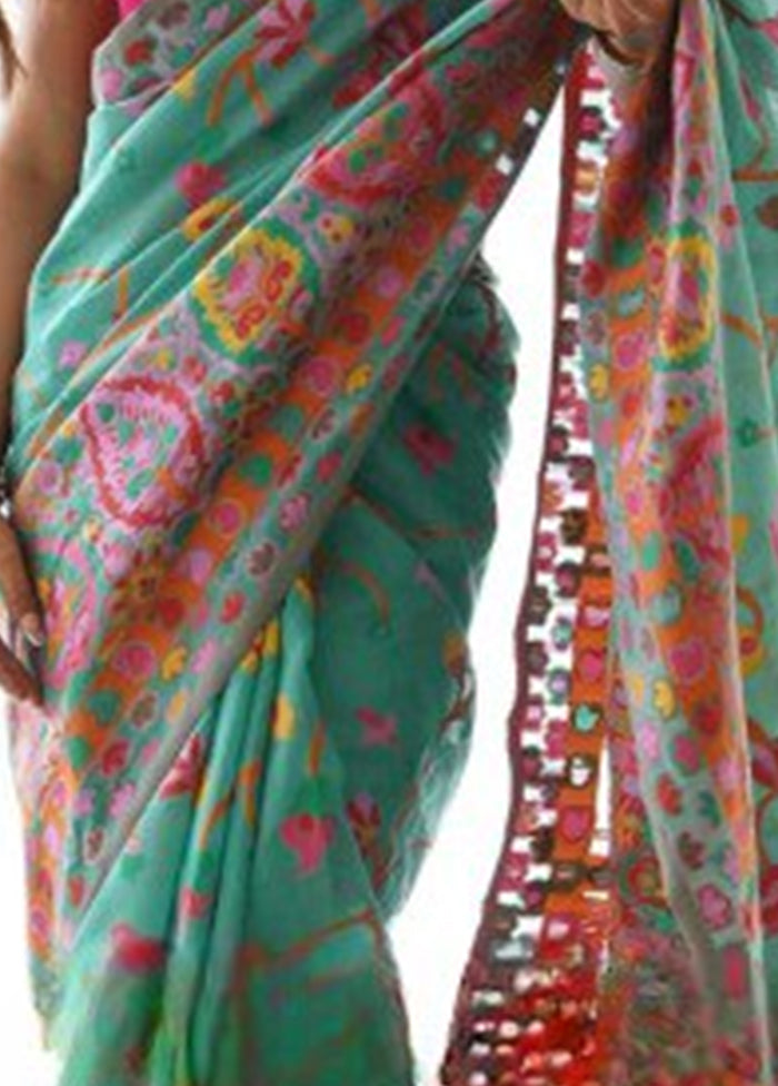 Green Banarasi Silk Saree With Blouse Piece Factory Outlet For Sale