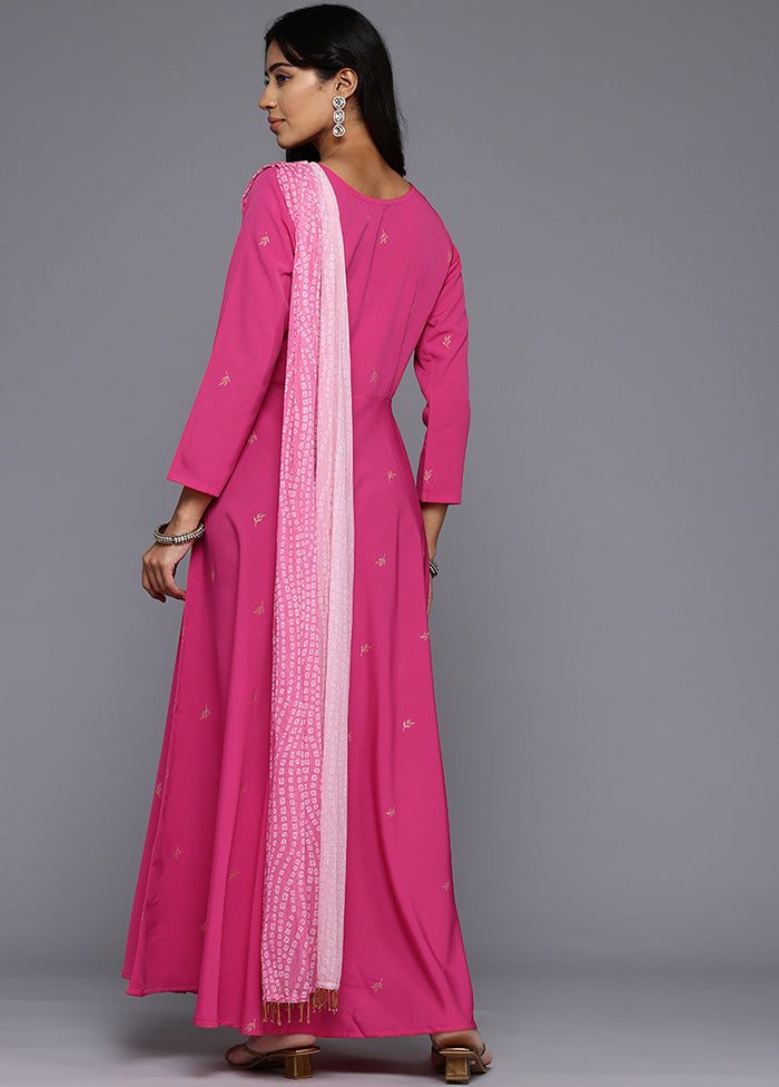 Pink Readymade Polyester Indian Dress Cheap Sale Release Dates