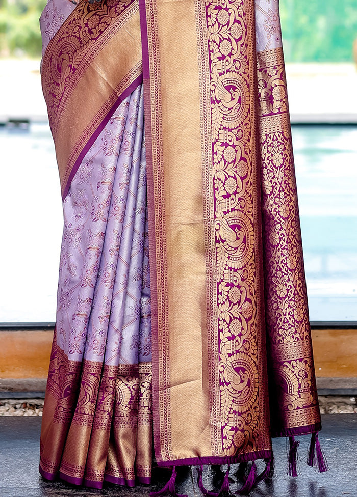 Light Purple Spun Silk Saree With Blouse Piece Buy Cheap Websites