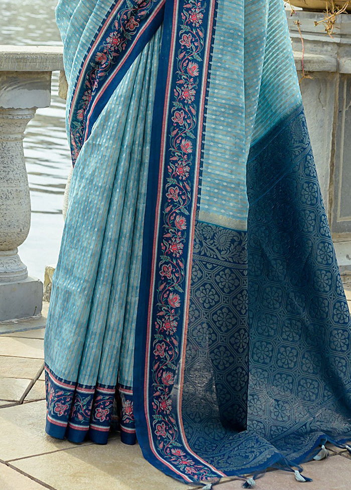 Firoza Spun Silk Saree With Blouse Piece Looking For Sale Online